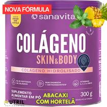 Colágeno Skin Sanavita Colágeno Hidrolisado com vitaminas para Pele e Unhas 300g Diversos Sabores