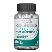 Colágeno tipo 1,2 e 3 com vitamina C 500mg 60 cápsulas