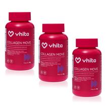 Colágeno tipo 2 com ácido hialurônico MSM e Vitaminas para articulações 60 cáps Vhita ( 3 unidades)