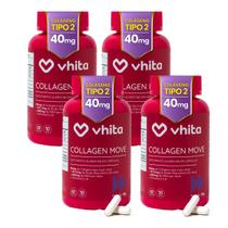 Colágeno Tipo 2 Com Ácido Hialurônico MSM e Vitaminas Para Articulações 60 cápsulas Vhita 4 unidades