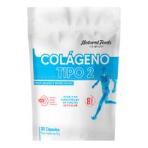 Colágeno Tipo 2 Natural Foods com Vitaminas C E e D3 Zero Lactose Glúten e Açúcar refil 30 cápsulas