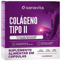 Colágeno tipo 2 UC ll p/ Articulações SANAVITA - c/ vitaminas C , E e complexo B - 30 Cápsulas