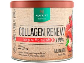 Colágeno Tipo I e III Nutrify Collagen Renew em Pó - 300g Morango Natural