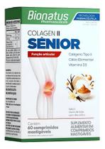 Colágeno tipo ii senior 60cpr mastigáveis sabor doce de leite com baunilha bionatus