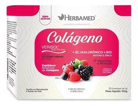 Colageno verisol + ac hialuronico, q10, 17 vit e min - sabor frutas vermelhas - 30 envelopes de 5g - herbamed