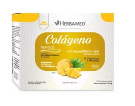 Colágeno Verisol + Ac Hialuronico + Q10 + 17 Vitaminas e Minerais Com 30 Envelopes 5g Abacaxi 150g Herbamed