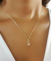 Colar 1 Filho Com Coração Vazado Banhado a Ouro - 1 Menino