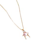 Colar 1 Menina Filha Zirconia Luxo Semi Joias Banho Ouro
