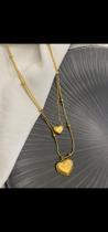Colar 2 em 1 Coração Dourado