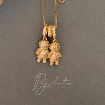 Colar 2 Filhos Cravejado - Dourado Colar 2 Filhos Cravejado - Dourado