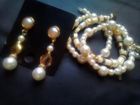 Colar + 3 pulseiras Diva Perolada
