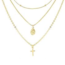 Colar 3 voltas santa rita folheado a ouro 18k piuka Colar 3 voltas santa rita folheado a ouro 18k piuka