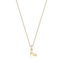 Colar 35cm Prata 925 Pingente Sapatinho de Princesa Banho Ouro 18K