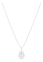 Colar 45Cm Feminino Em Prata 925 Com Mão De Hamsá Olho Gre Colar 45Cm Feminino Em Prata 925 Com Mão De Hamsá Olho Gre