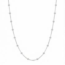 Colar 60 cm Bolas Lisa Banhado a Prata Colar 60 cm Bolas Lisa Banhado a Prata