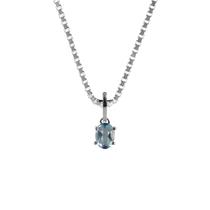 Colar 60Cm Prata 925 Topázio ul Natural E Verdadeiro