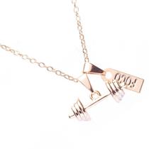 Colar Academia Halteres Com Placa Foco Folheado A Ouro 18k Colar Academia Halteres Com Placa Foco Folheado A Ouro 18k