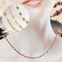 Colar aço inox dourado 2mm LIP'S antialérgico, brilhante e resistente Colar aço inox dourado 2mm LIP'S antialérgico, brilhante e resistente