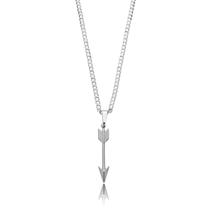 Colar Aço Inox Prata Arrow 68cm Moda Masculina