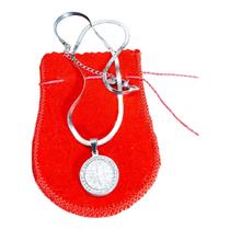 COLAR AÇO INOX Snake 45cm MEDALHA SÃO BENTO chavejado prata