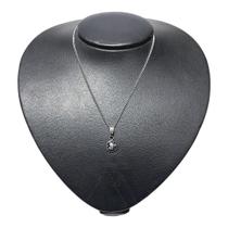 Colar Aço Pingente Pedra Obsidiana Floco de Neve e Corrente Cor:Cinza Colar Aço Pingente Pedra Obsidiana Floco de Neve e Corrente Cor:Cinza