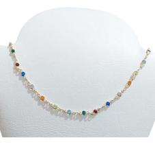 Colar Adulto Ou Infantil Pedras Zirconia Colorido Semijoia Colar Adulto Ou Infantil Pedras Zirconia Colorido Semijoia