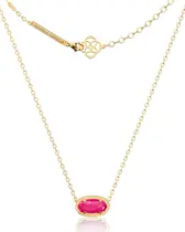 Colar AiCase com pingente banhado a ouro 18K para mulheres rosa choque