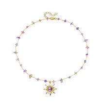 Colar Aktully Crystal Sun banhado a ouro 18K com pedra natural Colar Aktully Crystal Sun banhado a ouro 18K com pedra natural