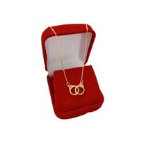 Colar Algemas Policial Algeminha Amor Cinquenta Tons Banho Ouro