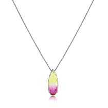 Colar Amarelo e Pink Rainbow Gota Ródio Negro