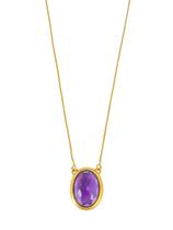 Colar Ametista E Madre Perola Oval Facetado