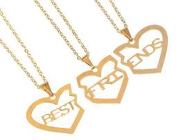 Colar Amigas Best Friends Amizade Folheado 3 Pçs - B17 Colar Amigas Best Friends Amizade Folheado 3 Pçs - B17