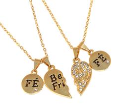 Colar Amigas De Caminhada Pela Fe Best Friends Folheado