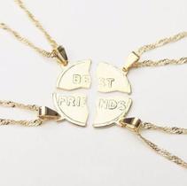 Colar Amizade Best Friends 4 Partes Melhores Amigas - B37 Colar Amizade Best Friends 4 Partes Melhores Amigas - B37