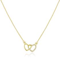 Colar Amore Corações Entrelaçados - Banho Ouro 18k