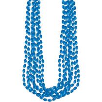 Colar Amscan Metallic Bead Blue de 30 polegadas (pacote com 8)