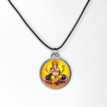 Colar amuleto da prosperidade pingente em resina Ganesha