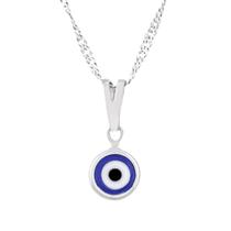 Colar Amuleto Olho Grego Azul 6mm Proteção Contra Inveja - Sunshine Cristais