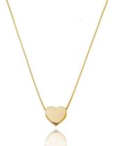 Colar Angelina Veneziana Com Pingente de Coração Liso em Formato Caixa banhado em Ouro 18k