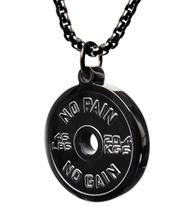 Colar anilha no pain no gain black