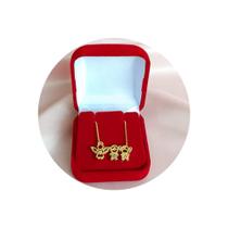 Colar Anjo, Menino e Menina Folheado a Ouro 18k - Colar Filhos(as)