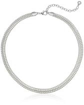 Colar Anne Klein Classics - Corrente Silvertone 17cm - Para Mulheres