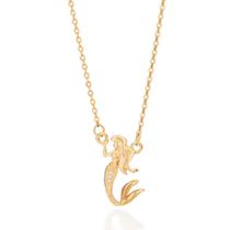 Colar Ariel Coleção Disney Rommanel Banhado A Ouro 18k Tam 50cm Feminino