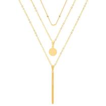 Colar armazém RR Bijoux Triplo Dourado Chapinha