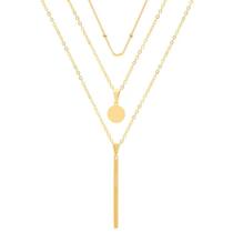 Colar armazém RR Bijoux Triplo Dourado Chapinha