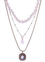 Colar Armazem Rr Bijoux Triplo Pérolas Dourado