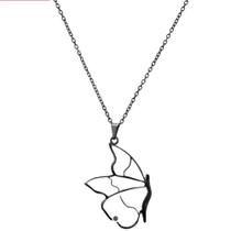 Colar Armem RR Bijoux Borboleta Grafite 30cm Resina