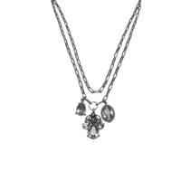 Colar Armém Rr Bijoux Duplo Cristais Grafite