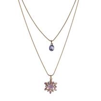 Colar Armem Rr Bijoux Duplo Curto Cristais Rose