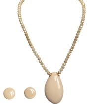 Colar Armém Rr Bijoux Gota Resina Com Brinco